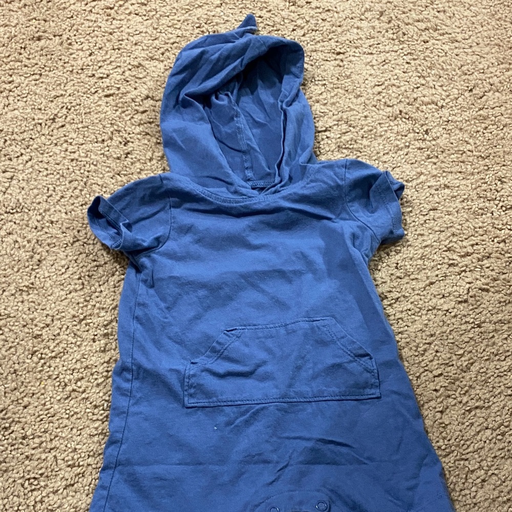 9mo Cozy Blue Hooded Bodysuit for Kids